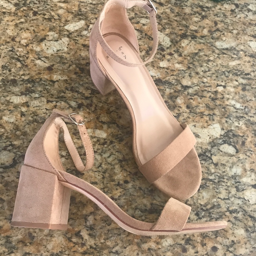 Nude Suede Heel sandals